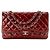 CHANEL - Borsa a tracolla Classic/Timeless Jumbo Chanel in pelle verniciata bordeaux