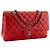 CHANEL - Classic/Timeless 11.12 Chanel Schultertasche aus rotem glattem Leder - Ansicht 2