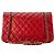 CHANEL - Classic/Timeless 11.12 Chanel Schultertasche aus rotem glattem Leder - Ansicht 3