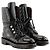 CHANEL - Stivali biker Chanel in pelle nera (T38)