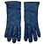 Versace Blue / Black Logo Print Lammleder-Handschuhe