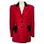 Moschino Cheap and Chic Wollblazer rot / schwarz mit Samtschleife
