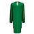 Autre Marque St. John langärmeliges Kleid aus Krepp in Smaragdgrün mit Satinmanschetten - Ansicht 3