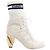 Christian Dior D-ZENITH Stiefeletten aus Leder x Stoff in Ivory, Größe EU 37
