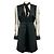 Autre Marque Abito No. 21 in raso nero con scollo a V e maniche in mesh