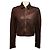 Dolce & Gabbana braune cropped Jacke aus distressed Lammleder mit Reißverschluss