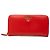 Red Prada Vitello Move Zip Around Continental Wallet Long Wallets