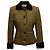 Vintage Givenchy Jacke in Schwarz-Gelb Karomuster mit Samtbesatz Größe US S