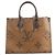 Bolsa 2Way Louis Vuitton OntheGo MM Giant Monogram Reverse em marrom M45039