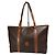Cabas Céline Borsa tote Celine in tela rivestita marrone e pelle marrone
