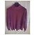 Fendi Sweater Mock Neck Cable Knit Purple Wool Blend - view 3