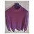 Fendi Sweater Mock Neck Cable Knit Purple Wool Blend - view 4