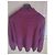 Fendi Sweater Mock Neck Cable Knit Purple Wool Blend - view 5