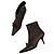 Prada Brown Leather Ankle Boots with Rose Detail