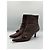 Prada Brown Leather Ankle Boots with Rose Detail - view 2