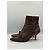 Prada Brown Leather Ankle Boots with Rose Detail - view 3