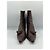 Prada Brown Leather Ankle Boots with Rose Detail - view 4