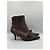 Prada Brown Leather Ankle Boots with Rose Detail - view 5
