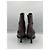 Prada Brown Leather Ankle Boots with Rose Detail - view 6