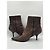 Prada Brown Leather Ankle Boots with Rose Detail - view 7