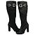 Dolce & Gabbana Black Leather Knee-High Boots with DG Logo