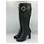 Dolce & Gabbana Black Leather Knee-High Boots with DG Logo - view 2