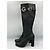 Dolce & Gabbana Black Leather Knee-High Boots with DG Logo - view 3