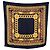Chanel Foulard in seta vintage nero e oro con stampa 31 Rue Cambon