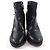 Botas curtas em pele de cordeiro CHANEL com fecho de torção Double COCO Mark - vista 3