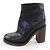 Botas curtas em pele de cordeiro CHANEL com fecho de torção Double COCO Mark - vista 4
