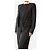 Autre Marque Schwarzer taillierter Blazer mit Stickereidetails - size UK 12 - Ansicht 3