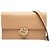 Portafoglio con catena Gucci in pelle di vitello Dollar marrone con G intrecciate