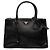 Prada Bolsa Galleria Double Zip Small em couro Saffiano preto