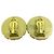 Orecchini a clip rotondi Chanel Gold Gold Plated Resin CC Chain - vista 2