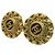 Orecchini a clip rotondi Chanel Gold Gold Plated Resin CC Chain - vista 6