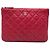 Clutch Chanel Red Small Quilted Lambskin O Case
