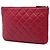 Clutch Chanel Red Small Quilted Lambskin O Case - vista 2
