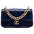 Chanel Blue Small Quilted Calfskin Straight Lined Flap