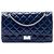 Chanel Blue Quilted Crinkled Patent Reissue 2.55 Double Flap 227