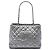 Borsa Chanel Silver Small Quilted Metallic Aged Calfskin Chain Me Tote