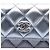 Clutch Chanel Coco Punk em pele de cordeiro metálica degradê acolchoada prateada com corrente - vista 5