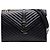 Autre Marque Saint Laurent Large Envelope Bag aus Kalbsleder Chevron Monogramm Schwarz