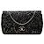 Chanel Black Paris Shanghai Medium Tweed Strass Embellished Pudong Double Flap