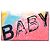 Autre Marque Clutch Saint Laurent de piel rosa con estampado Baby