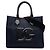 Borsa Shopper Dolce & Gabbana in tela blu con logo DG