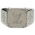 Louis Vuitton Silver Brass Monogram Signet Ring