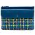 Bolsa Chanel Blue CC em tweed acolchoado e pele de cordeiro