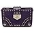 Clutch Elektra Prada em couro de bezerro roxo com tachas e fecho turn-lock