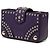 Clutch Elektra Prada em couro de bezerro roxo com tachas e fecho turn-lock - vista 2