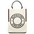 Borsa a secchiello Burberry Peggy Small in tela logo beige